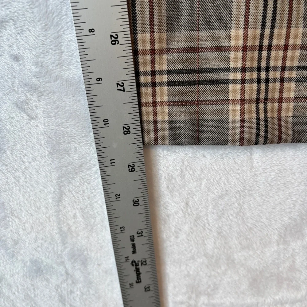 Reformation womens brown Franklin Tartan Plaid wide leg pants trousers size 0 - Picture 6 of 10